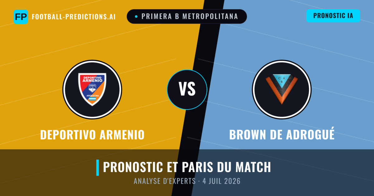 Deportivo Armenio vs Brown de Adrogué — pronostic et avant-match