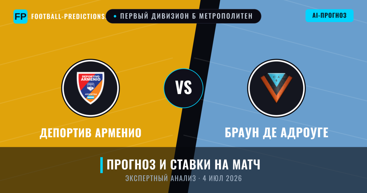 Депортив Арменио – Браун де Адроуге — прогноз и превью матча