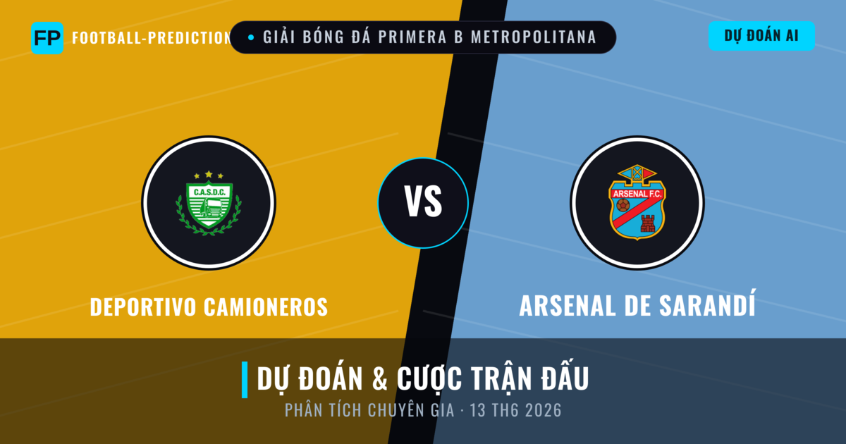 Deportivo Camioneros vs Arsenal de Sarandí — dự đoán và xem trước trận đấu