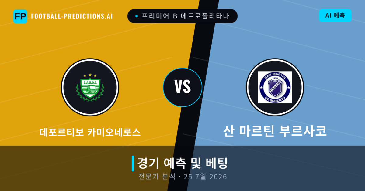 데포르티보 카미오네로스 대 산 마르틴 부르사코 — 경기 예측 및 프리뷰