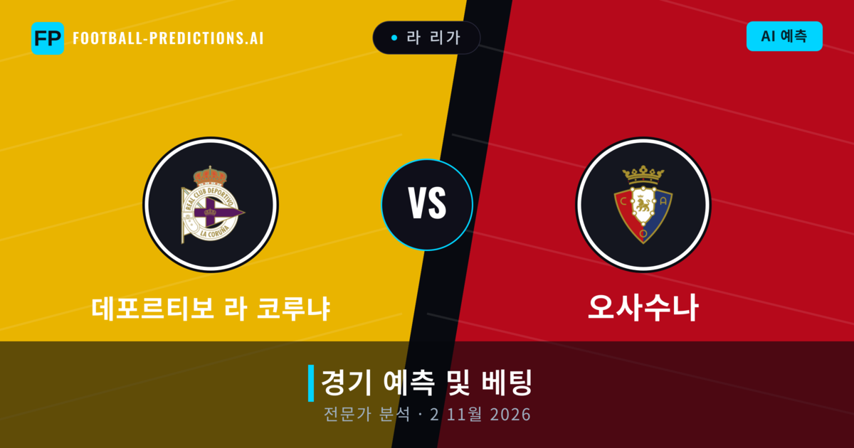 데포르티보 라 코루냐 대 오사수나 — 경기 예측 및 프리뷰