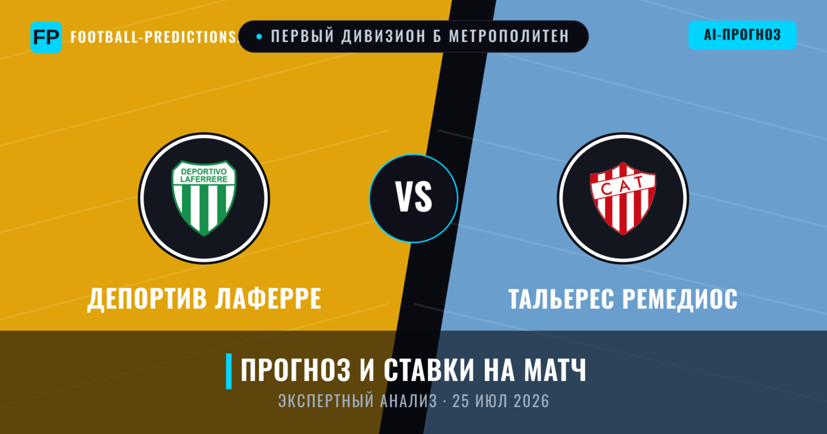 Депортив Лаферре – Тальерес Ремедиос — прогноз и превью матча