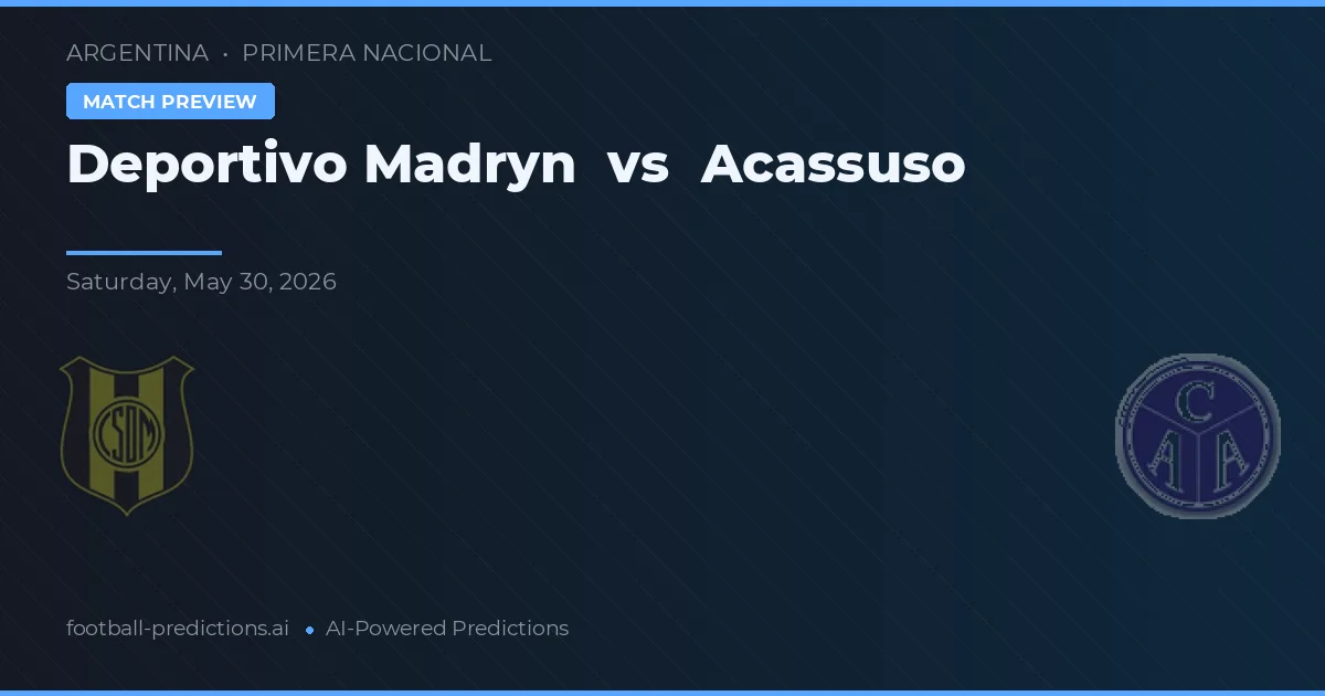 Deportivo Madryn vs Acassuso — match prediction & preview