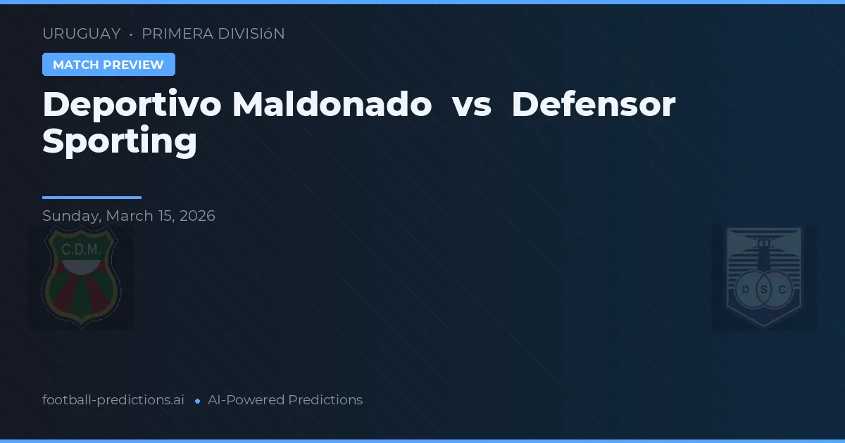 Deportivo Maldonado - Defensor Sporting — maç tahmini ve önizleme