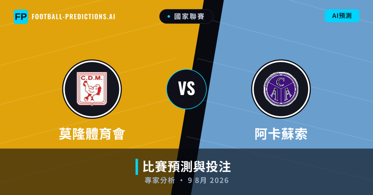 莫隆體育會 vs 阿卡蘇索 — 比赛预测和前瞻