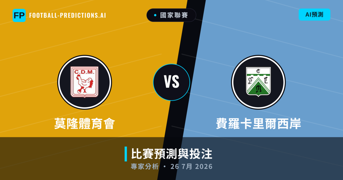 莫隆體育會 vs 費羅卡里爾西岸 — 比赛预测和前瞻