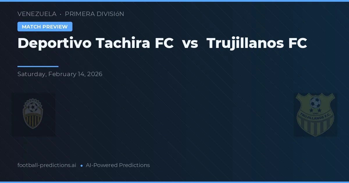 Deportivo Táchira vs Trujillanos FC — Prognose und Spielvorschau