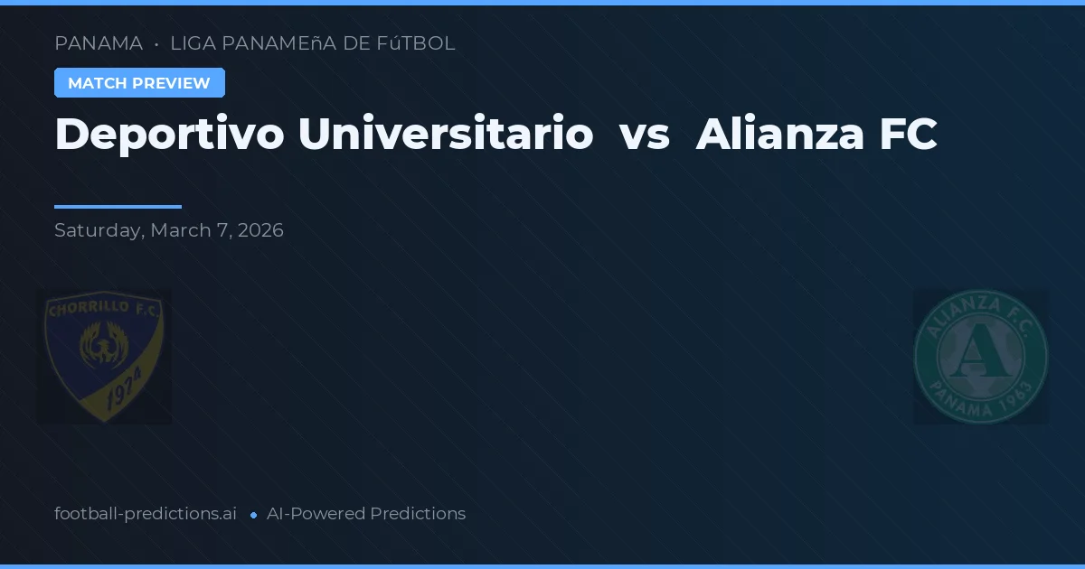 Deportivo Universitario - Alianza — maç tahmini ve önizleme