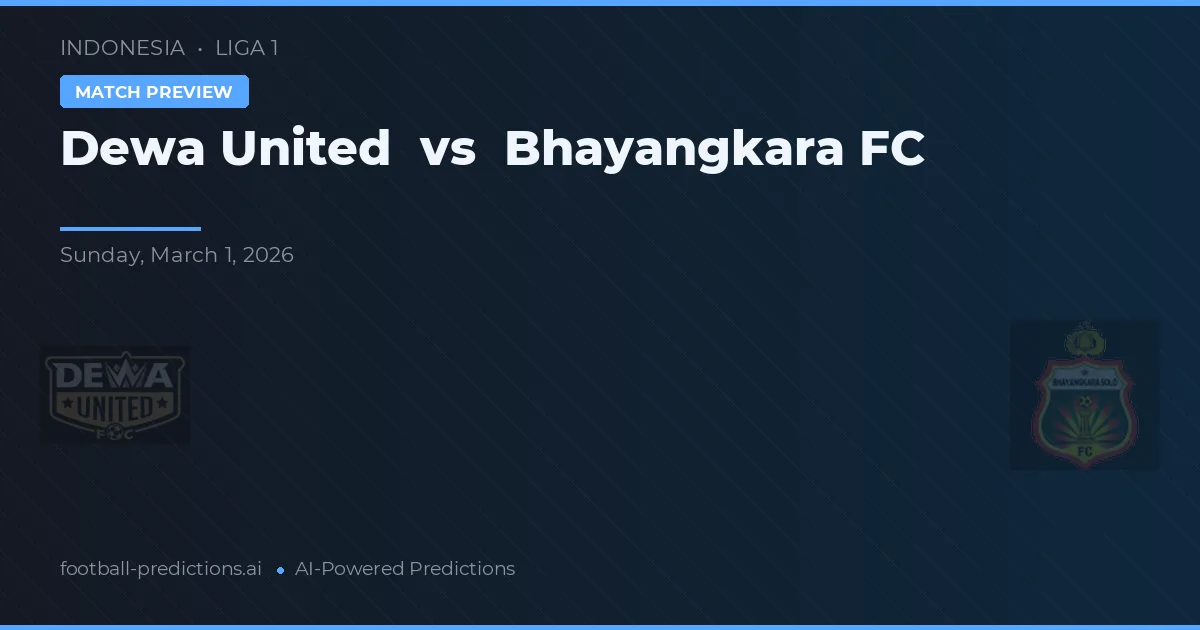 Dewa United vs Bhayangkara — pronostico e anteprima del match