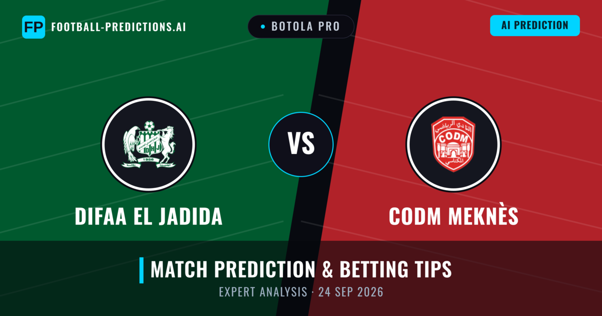 Difaa EL Jadida vs CODM Meknès — match prediction & preview