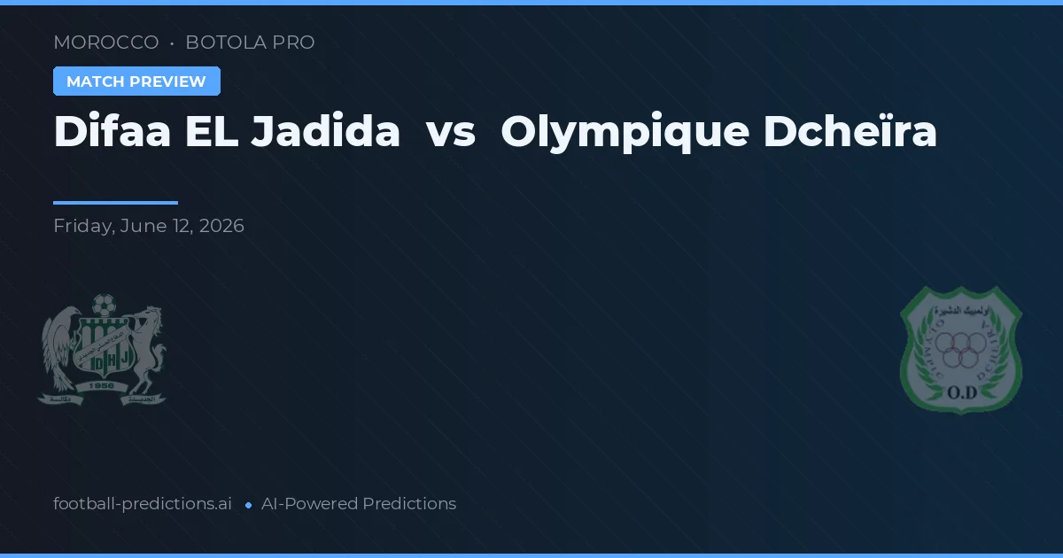 Difaa EL Jadida vs Olympique Dcheïra — match prediction & preview