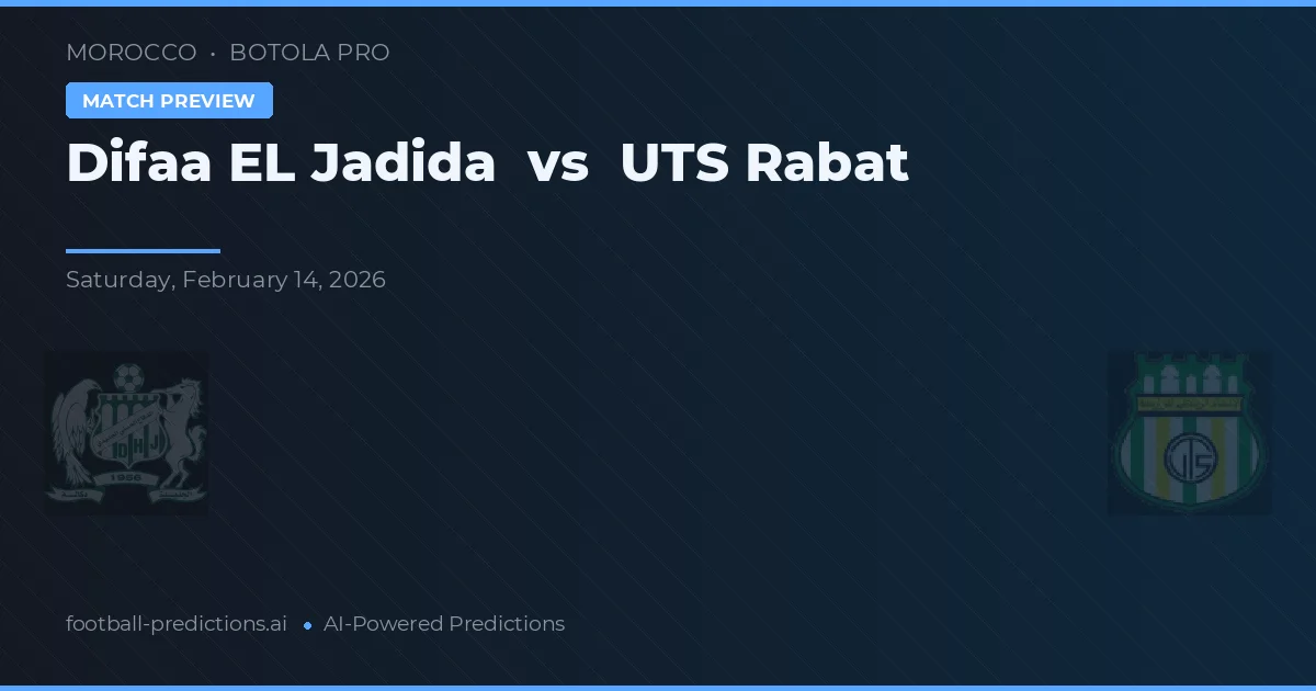 Difaa EL Jadida vs UTS Rabat — match prediction & preview