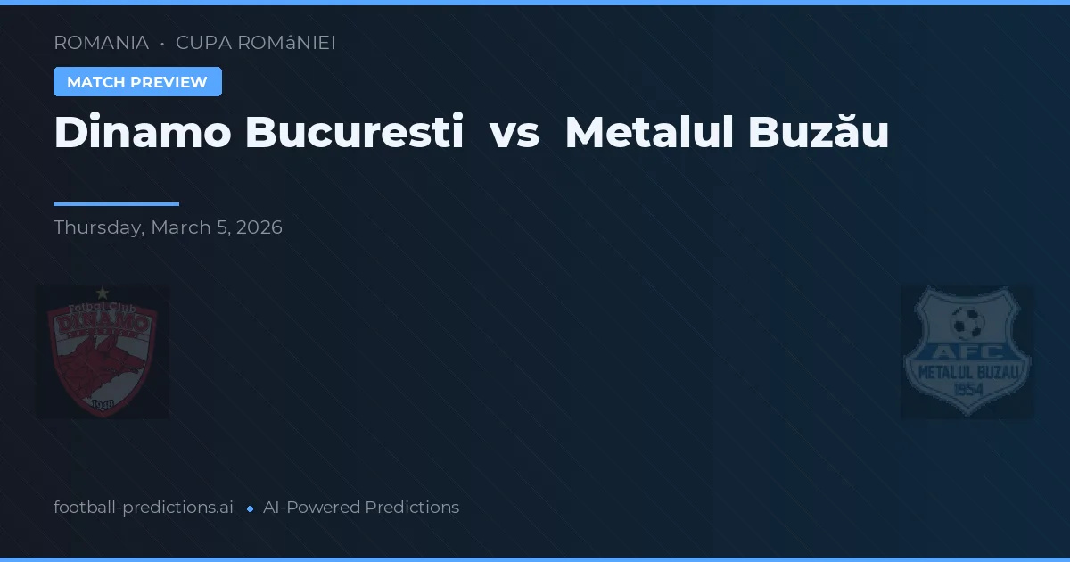 Dinamo Bukarest vs Metalul Buzău — Prognose und Spielvorschau
