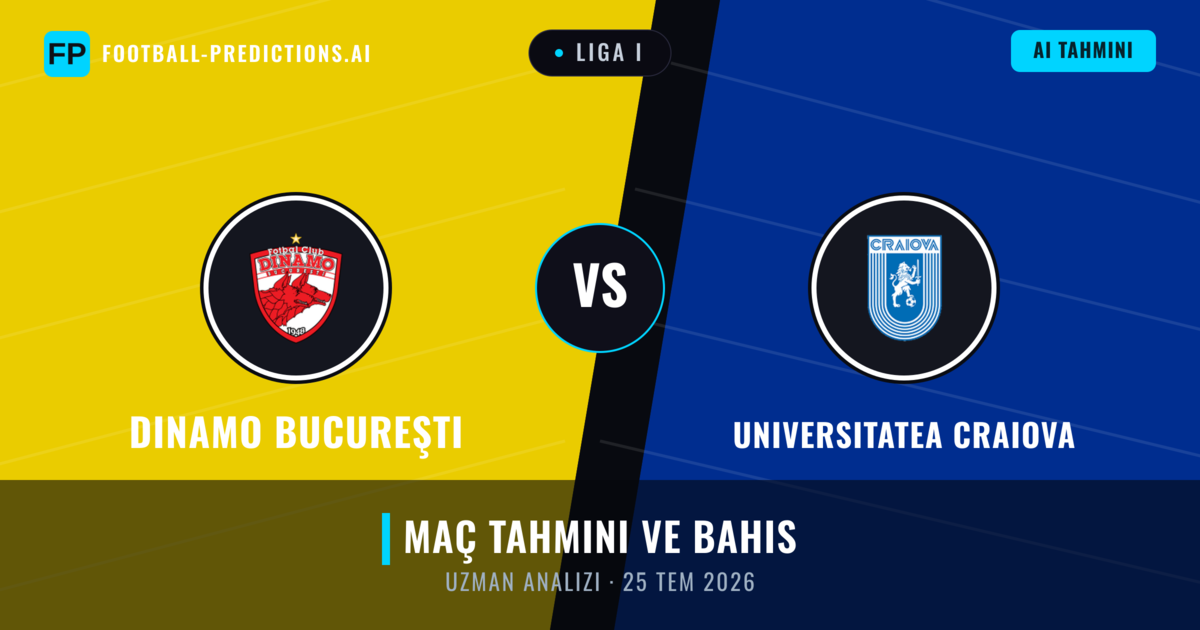 Dinamo Bucureşti - Universitatea Craiova — maç tahmini ve önizleme