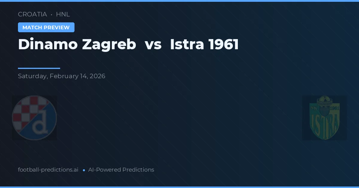 Dinamo Zagreb vs Istra 1961 — match prediction & preview