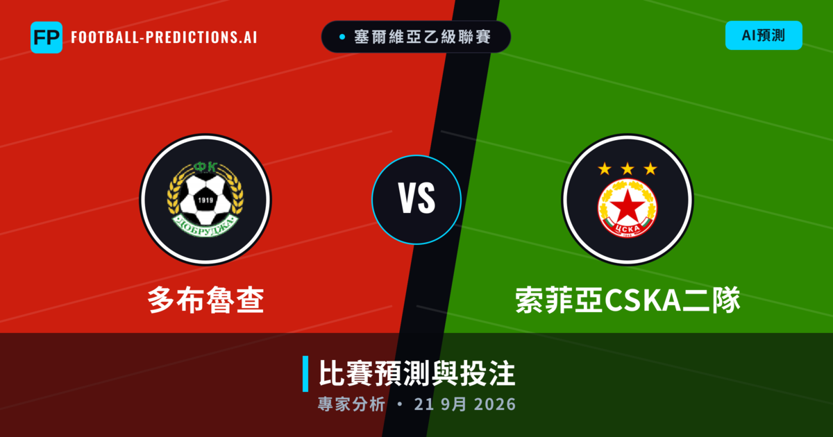 多布魯查 vs 索菲亞CSKA二隊 — 比赛预测和前瞻