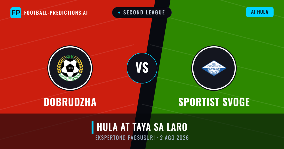 Dobrudzha vs Sportist Svoge — hula at preview ng laban