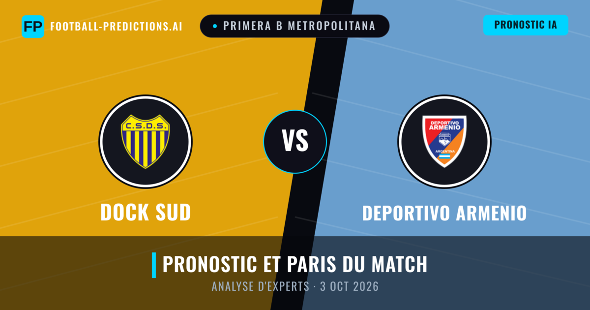 Dock Sud vs Deportivo Armenio — pronostic et avant-match