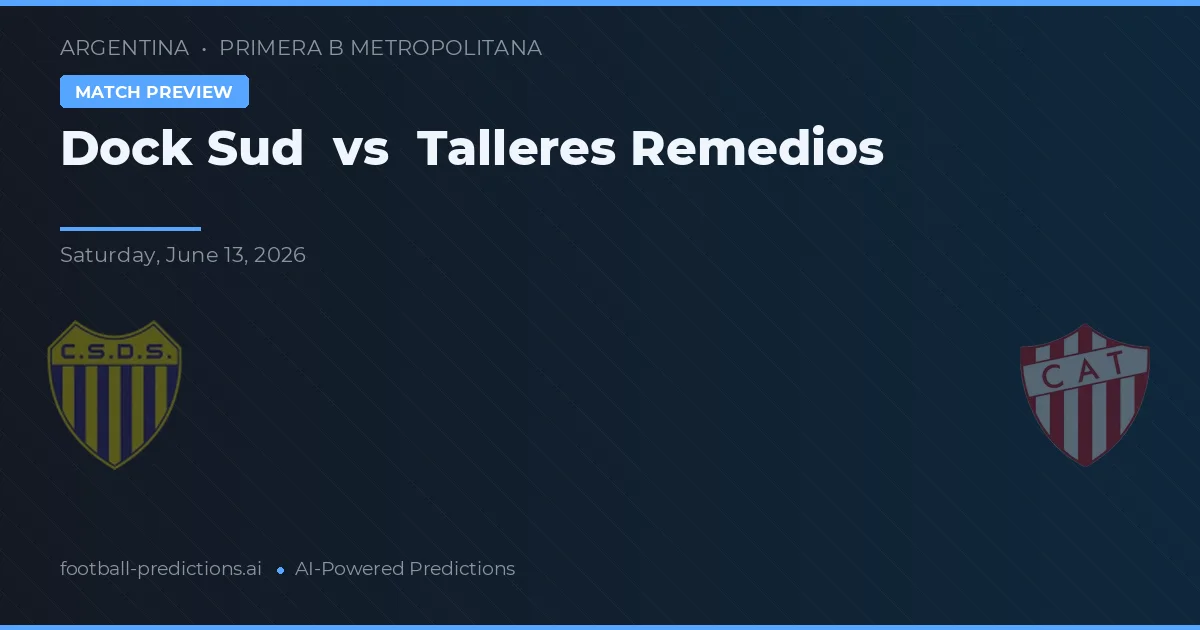 Dock Sud vs Talleres de Remedios — pronostic et avant-match