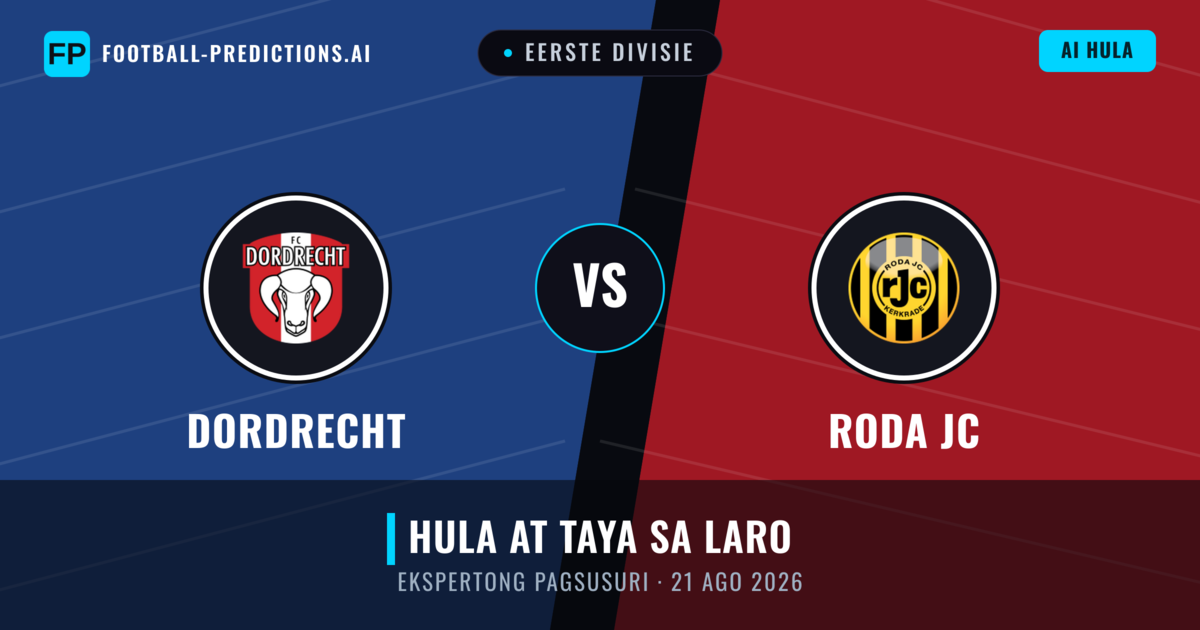 Dordrecht vs Roda JC — hula at preview ng laban