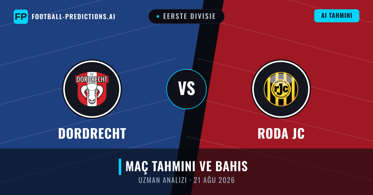 Dordrecht - Roda JC — maç tahmini ve önizleme