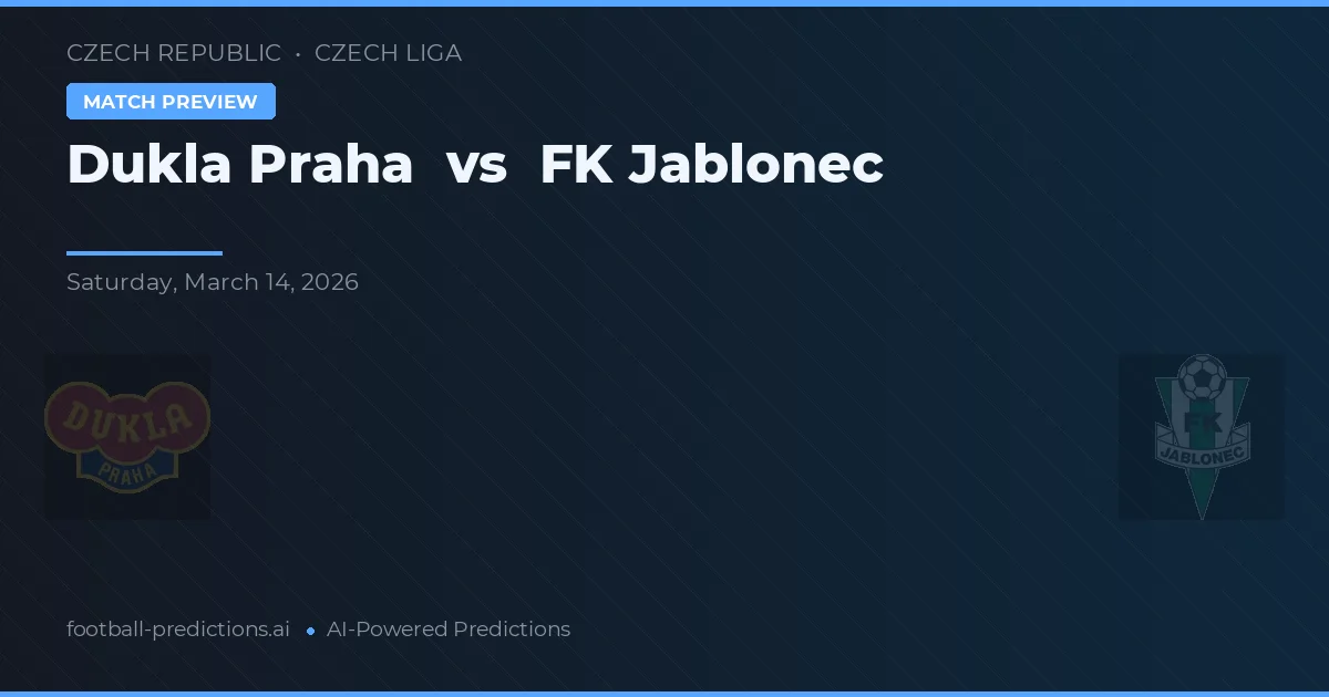 Dukla Prag vs Jablonec — Prognose und Spielvorschau