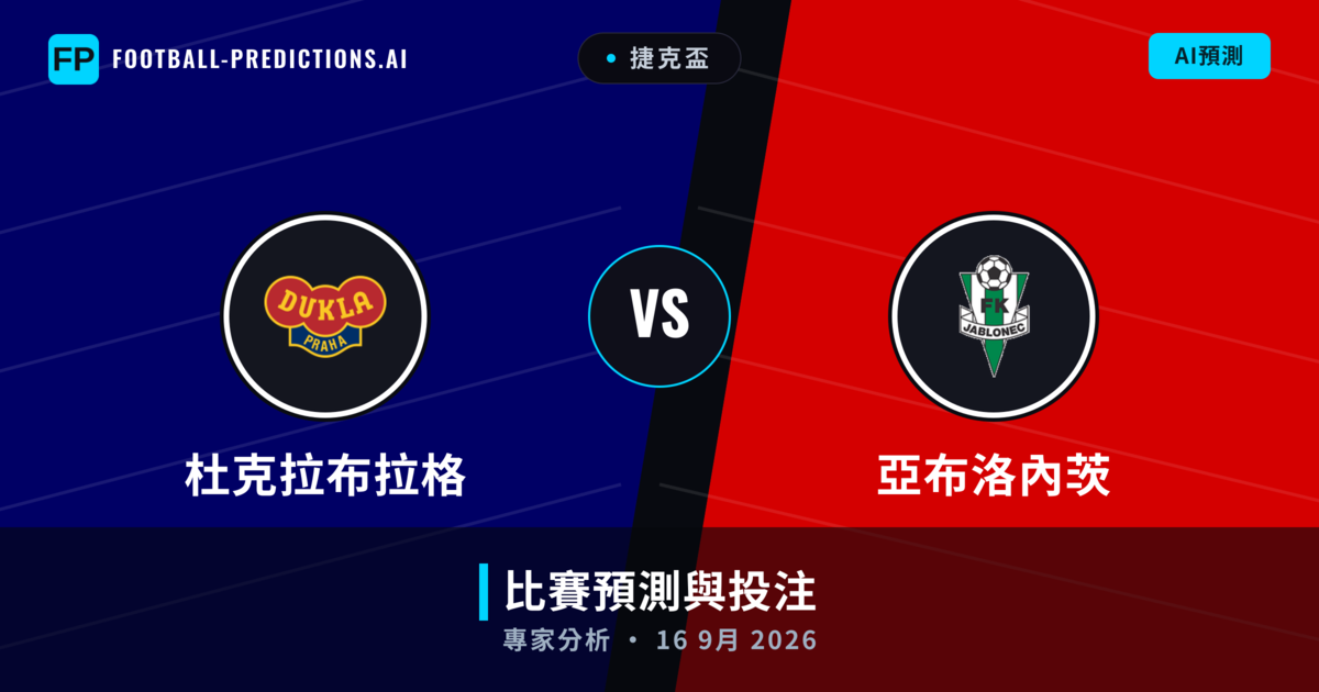 杜克拉布拉格 vs 亞布洛內茨 — 比赛预测和前瞻