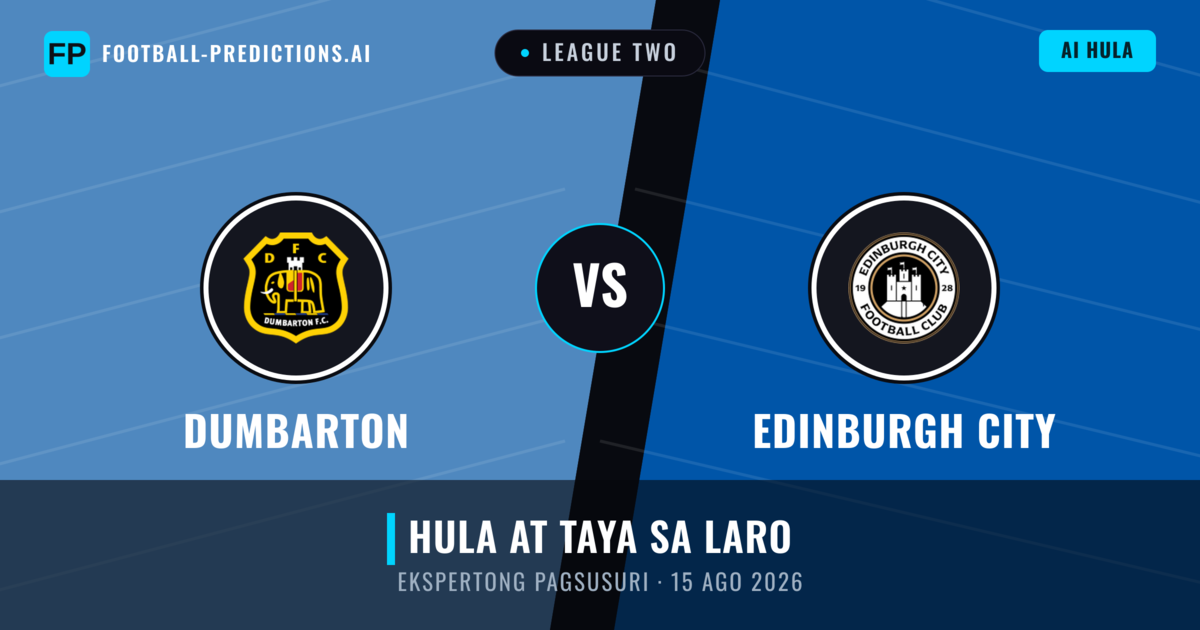 Dumbarton vs Edinburgh City — hula at preview ng laban