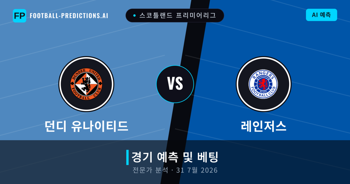 던디 유나이티드 대 레인저스 — 경기 예측 및 프리뷰