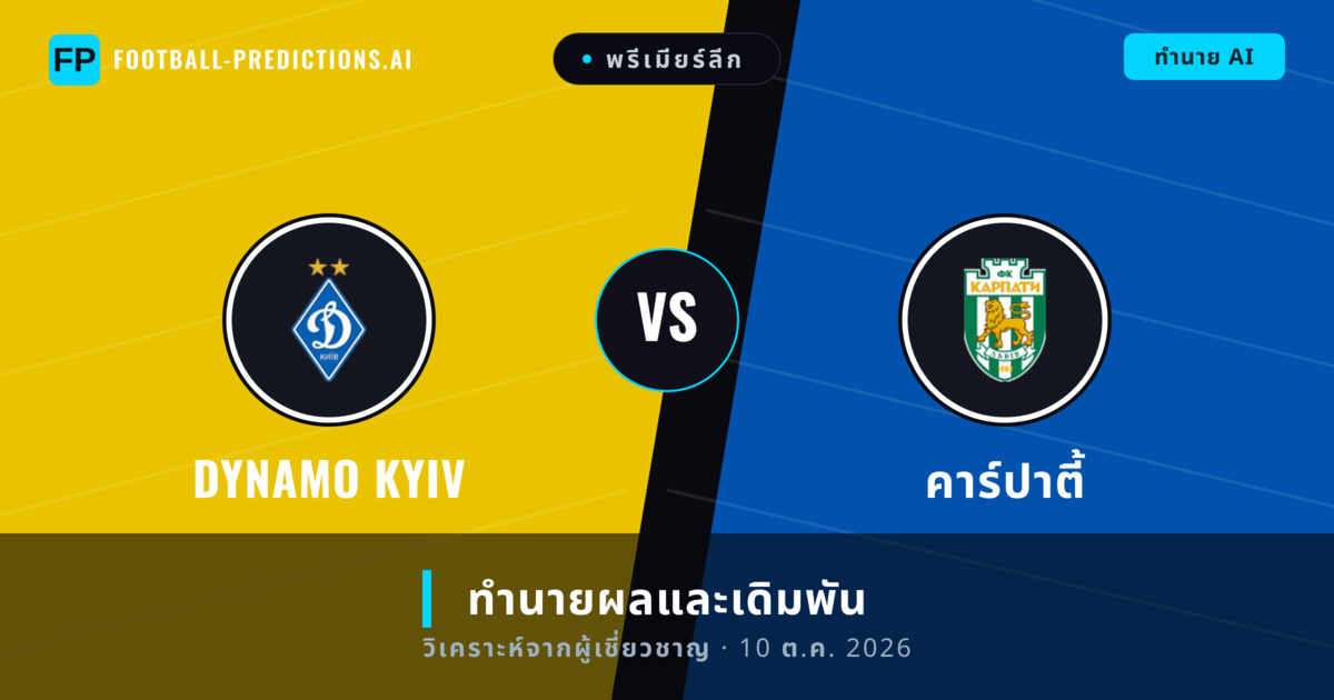 Dynamo Kyiv พบ คาร์ปาตี้ — ทำนายผลและพรีวิวการแข่งขัน