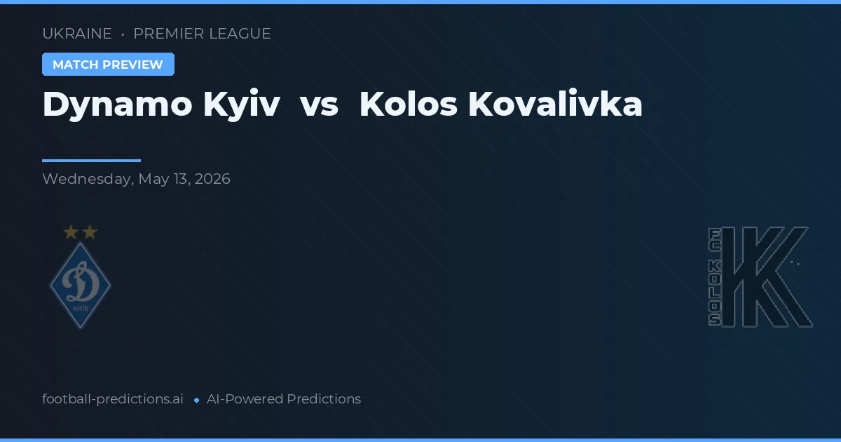 Dynamo Kyiv vs Kolos Kovalivka — match prediction & preview