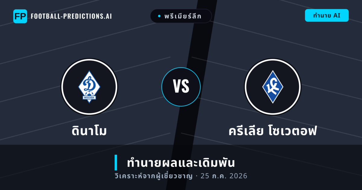 ดินาโม พบ ครีเลีย โซเวตอฟ — ทำนายผลและพรีวิวการแข่งขัน