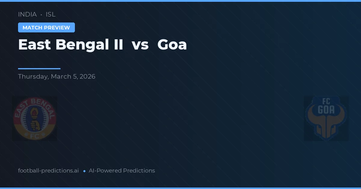 East Bengal II vs Goa — pronostico e anteprima del match