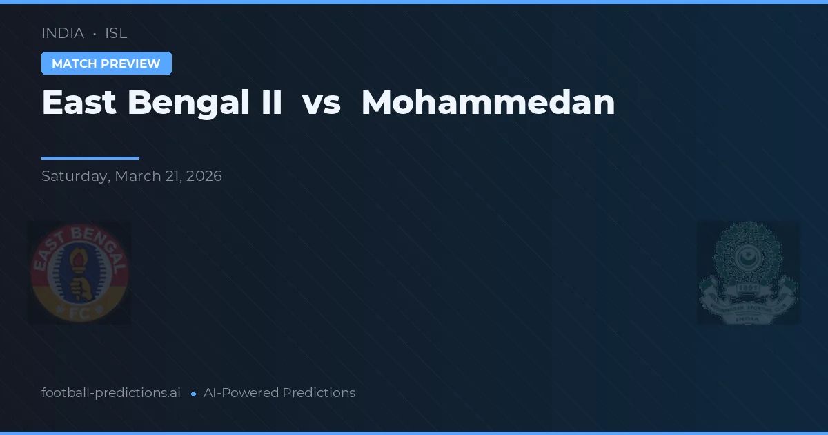 East Bengal II vs Mohammedan — hula at preview ng laban