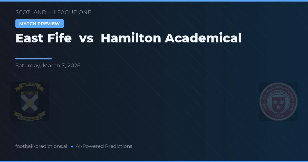 East Fife vs Hamilton Academical — match prediction & preview