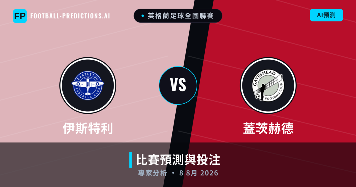 伊斯特利 vs 蓋茨赫德 — 比赛预测和前瞻