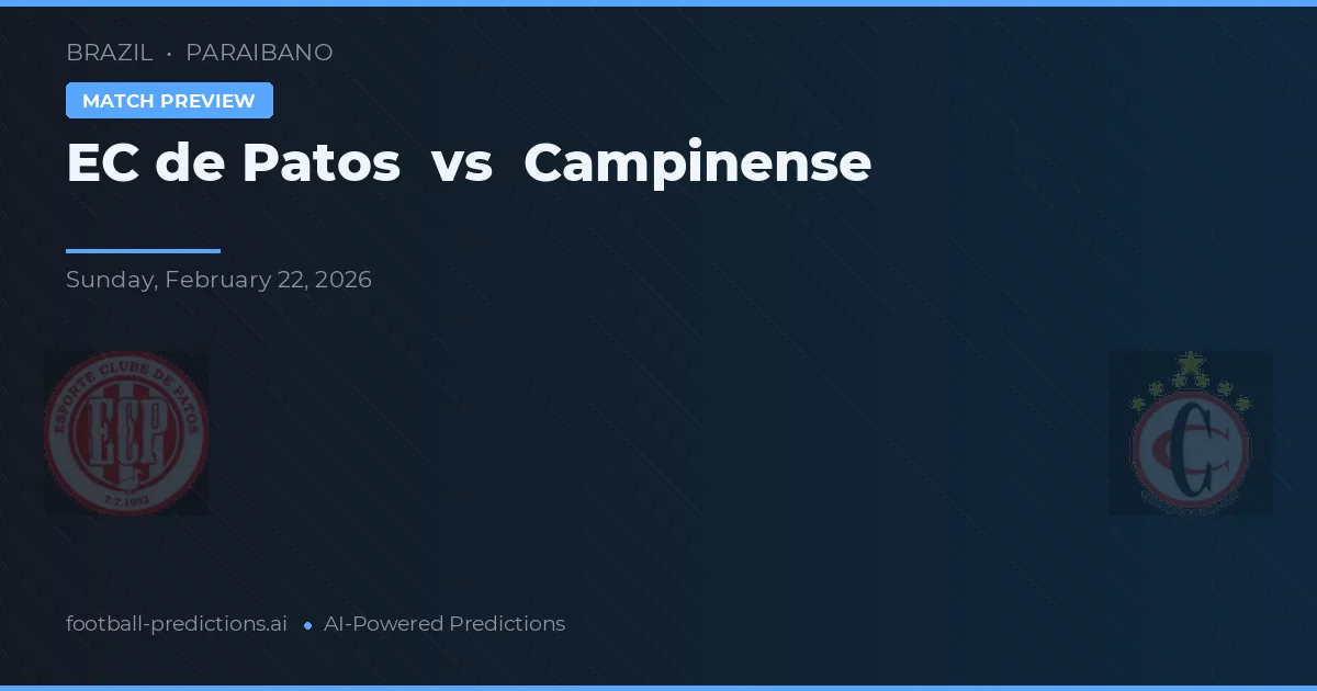EC de Patos vs Campinense — prediksi dan pratinjau pertandingan