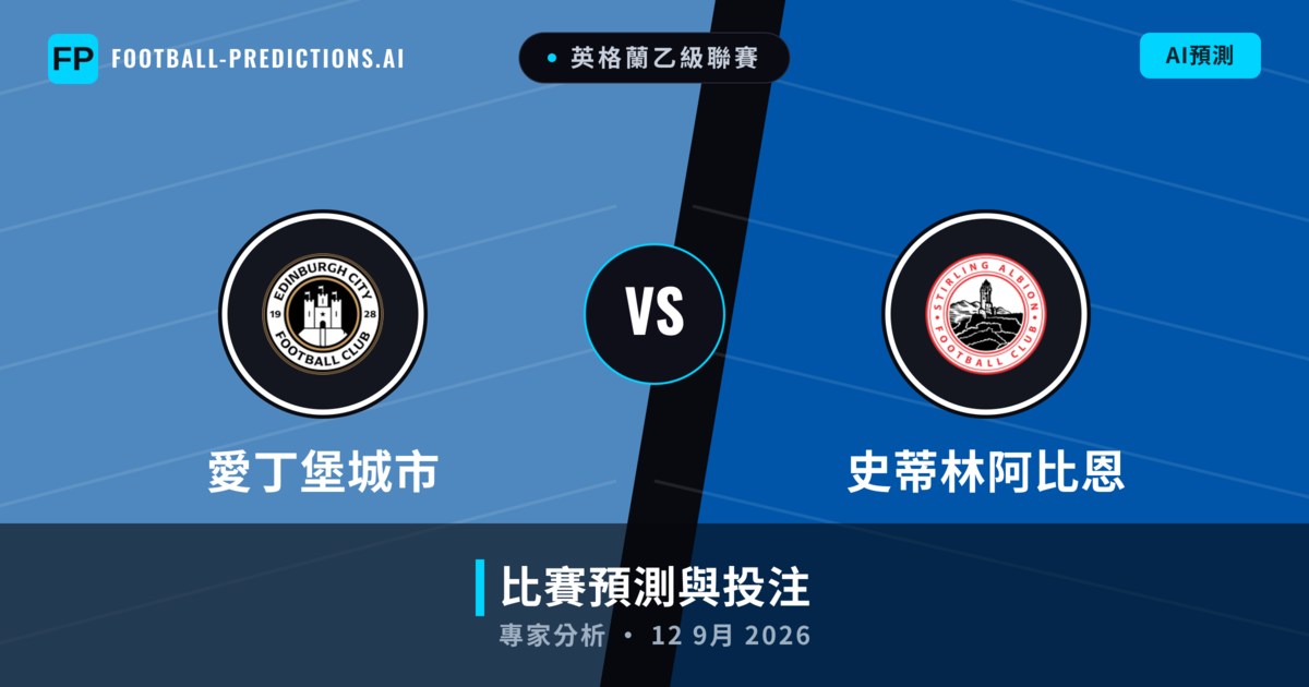 愛丁堡城市 vs 史蒂林阿比恩 — 比赛预测和前瞻