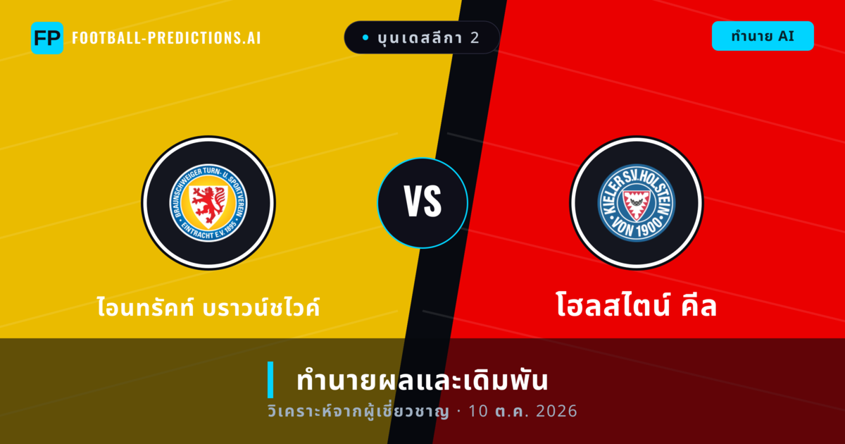 ไอนทรัคท์ บราวน์ชไวค์ พบ โฮลสไตน์ คีล — ทำนายผลและพรีวิวการแข่งขัน