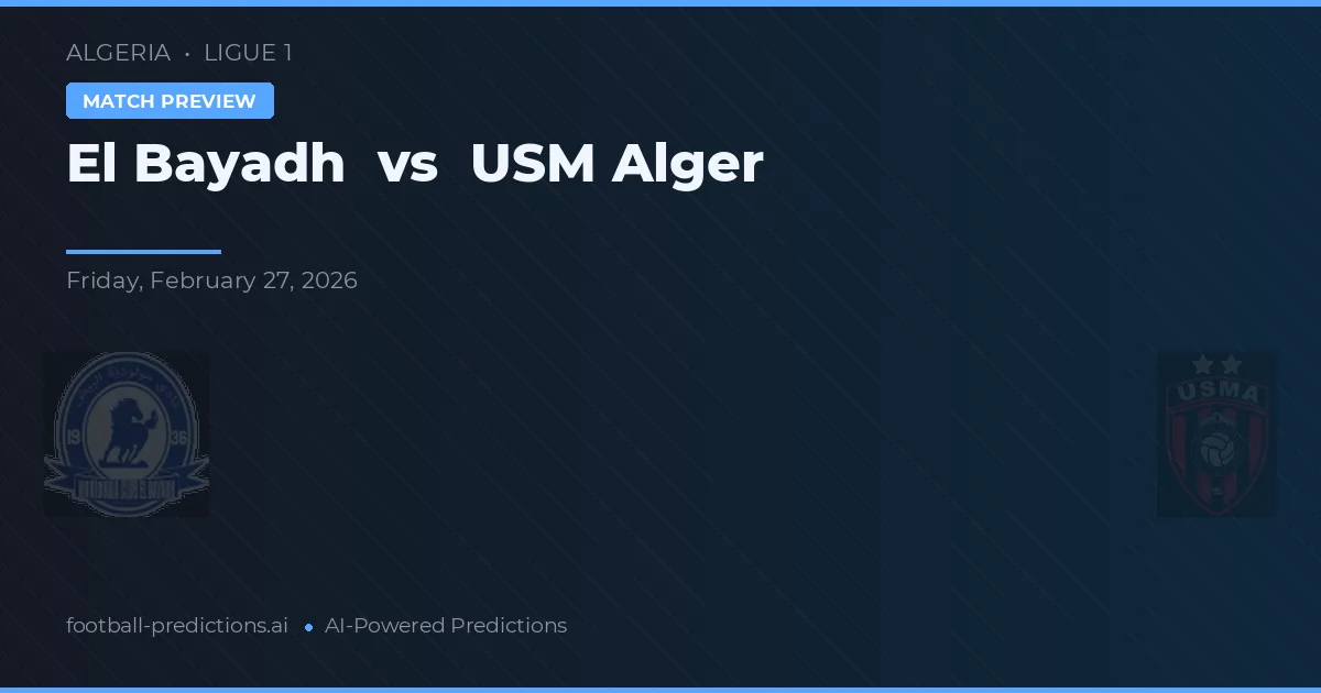 El Bayadh vs USM Alger — prediksi dan pratinjau pertandingan