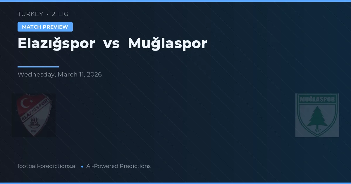 Elazığspor vs Muğlaspor — Prognose und Spielvorschau