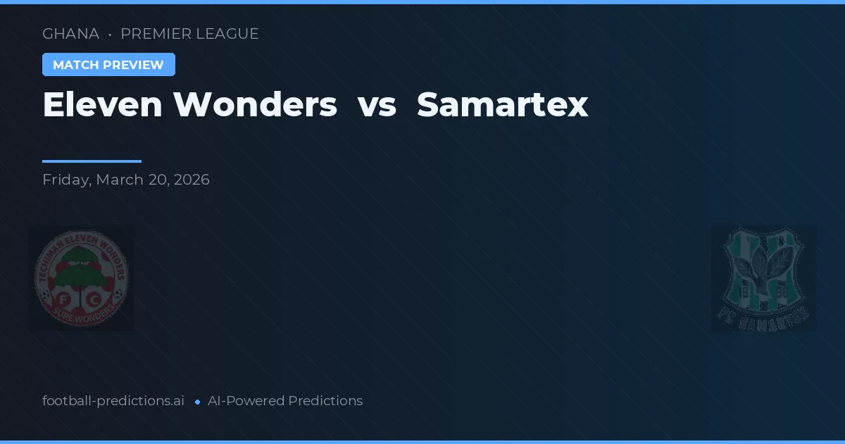 Eleven Wonders vs Samartex — Prognose und Spielvorschau