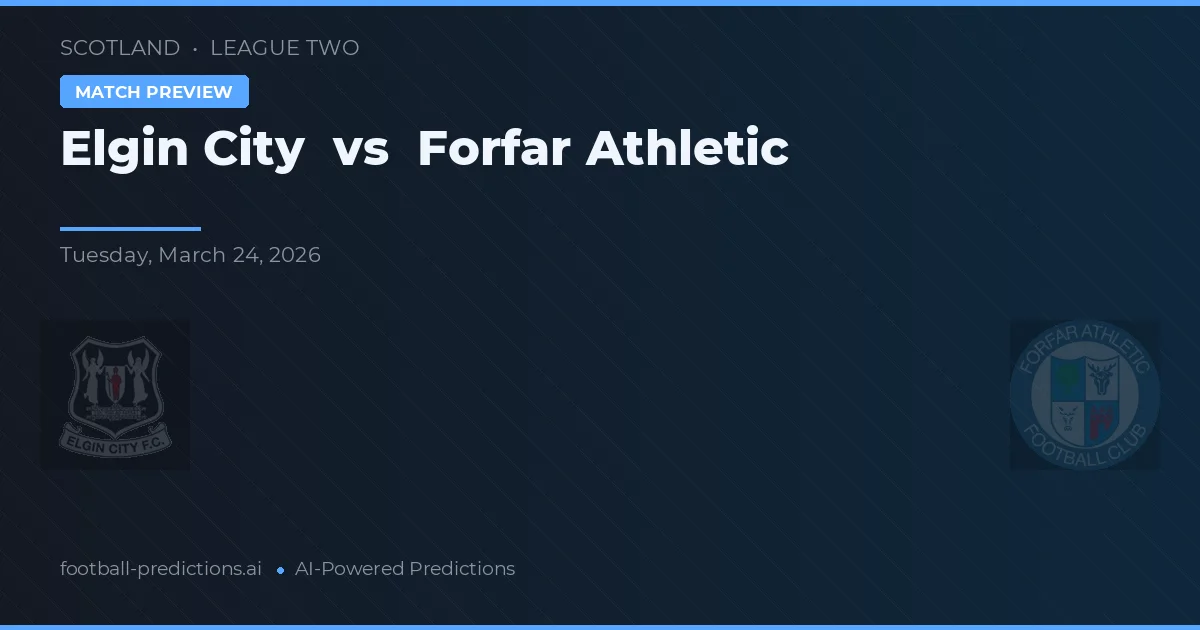 Elgin City vs Forfar Athletic — pronostico e anteprima del match