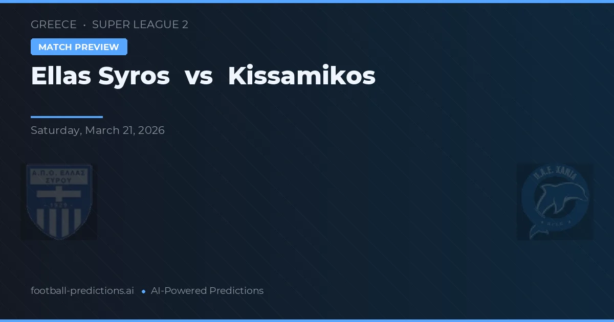 Ellas Syros vs Kissamikos — pronostico e anteprima del match