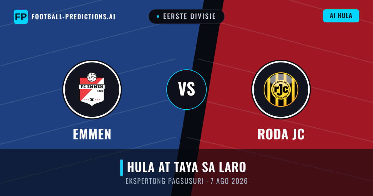 Emmen vs Roda JC — hula at preview ng laban