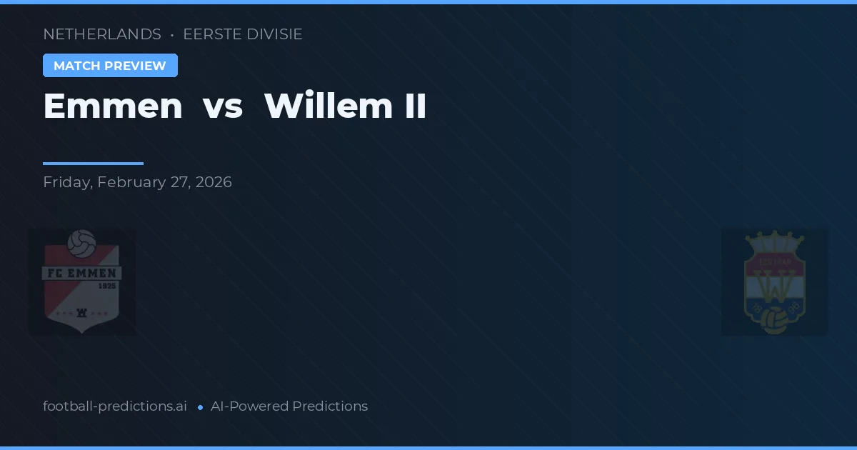 Emmen vs Willem II — pronostico e anteprima del match
