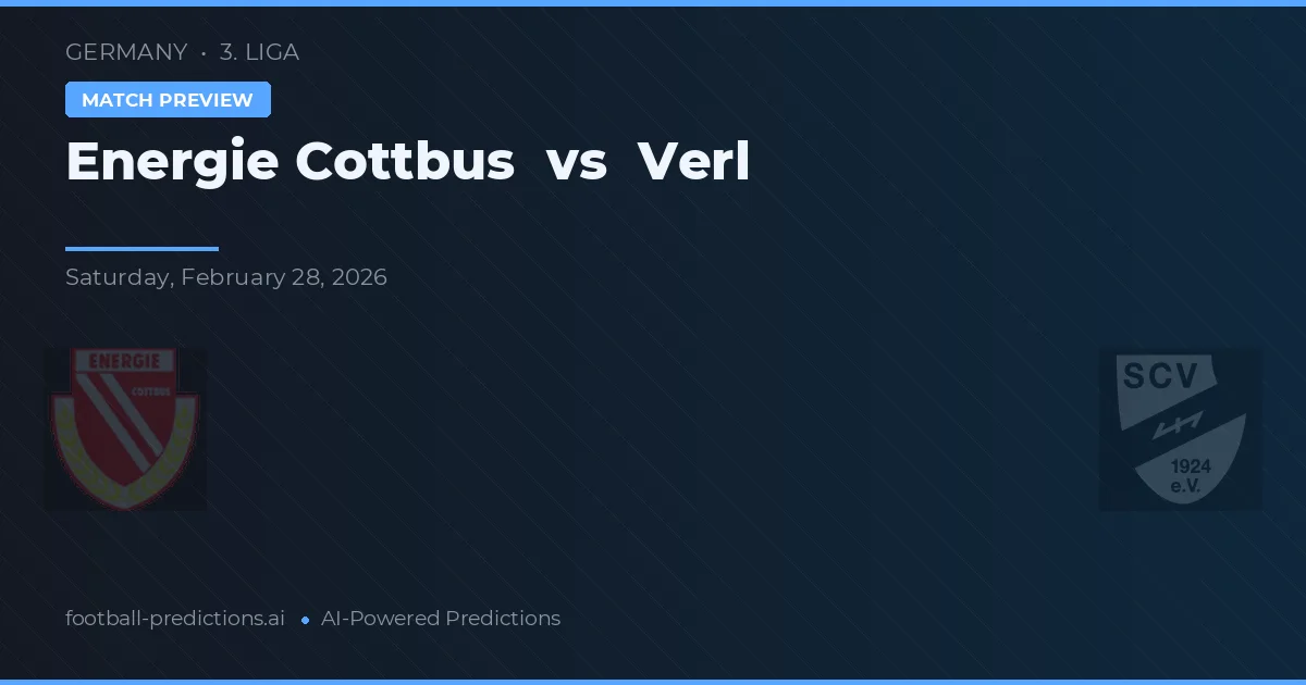Energie Cottbus vs Verl — match prediction & preview