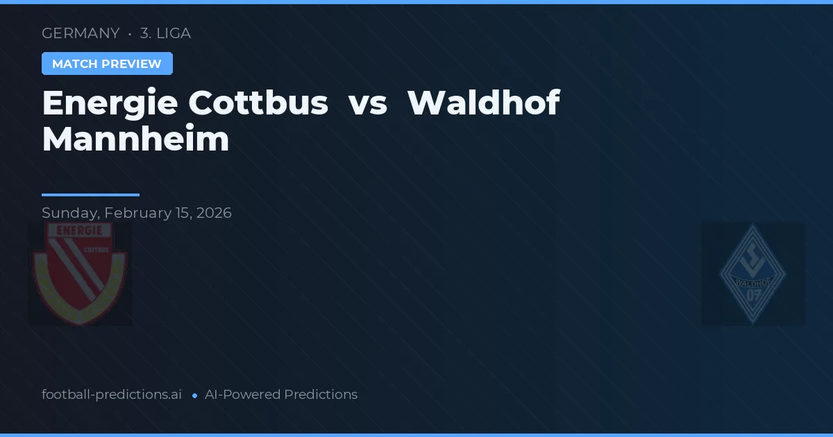 Energie Cottbus vs Waldhof Mannheim — pronostico e anteprima del match