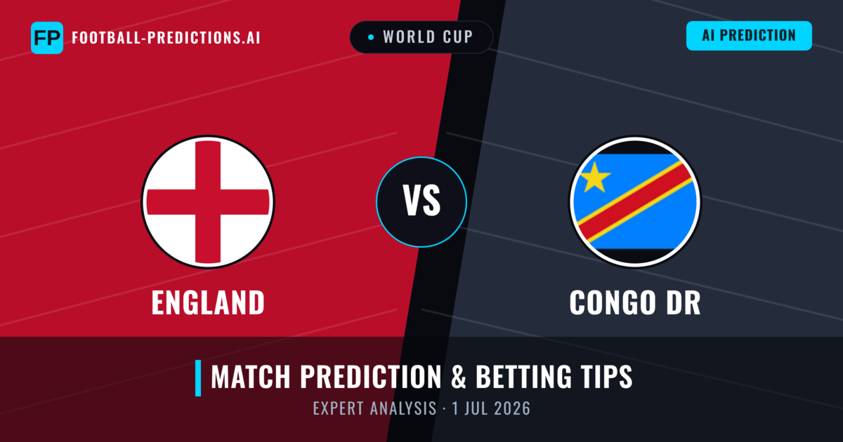 England vs Congo DR — match prediction & preview