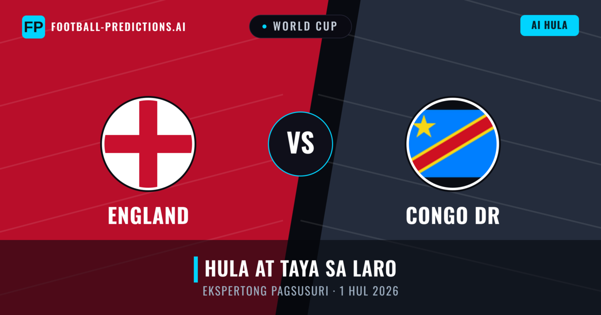 England vs Congo DR β hula at preview ng laban